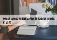 电信区块链公司是国企吗还是私企[区块链技术 公司]