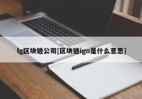 lg区块链公司[区块链igo是什么意思]